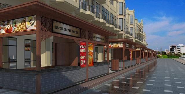小吃街 美食街设计案例效果图大全图2